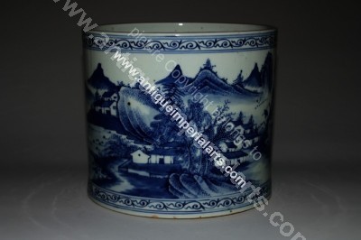 Antique Chinese Blue White Porcelain Brush Pot CP18 CP18