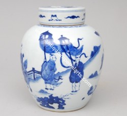 Antique Chinese Blue and White Porcelain Jar CP1
