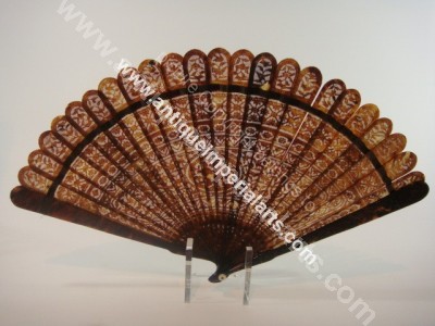 Antique Chinese Carved Tortoise Shell Fan CH3 CH3