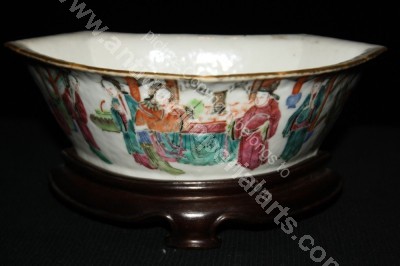 Antique Chinese Porcelain Famille Rose Immortals Bowl CP9 CP9