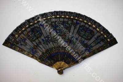Antique Chinese Silver Gilt Filigree Fan CH5 CH5